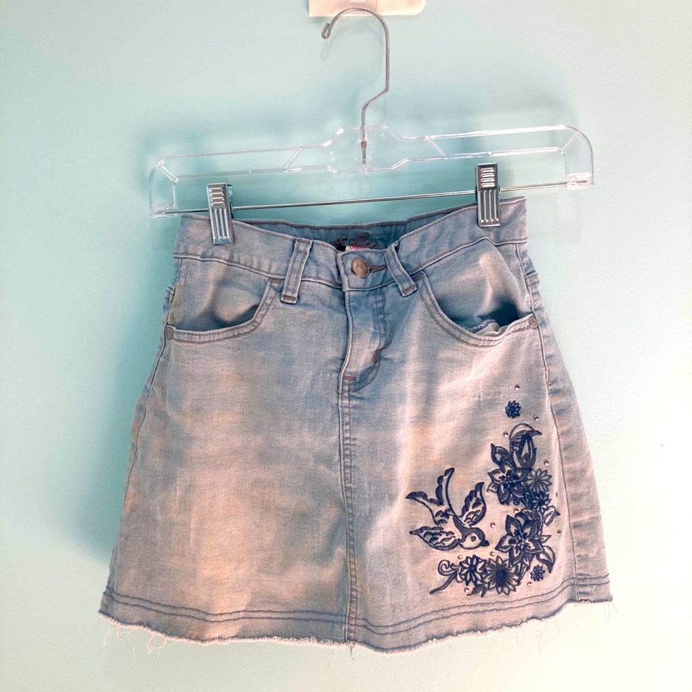 Justice mini jean skirt